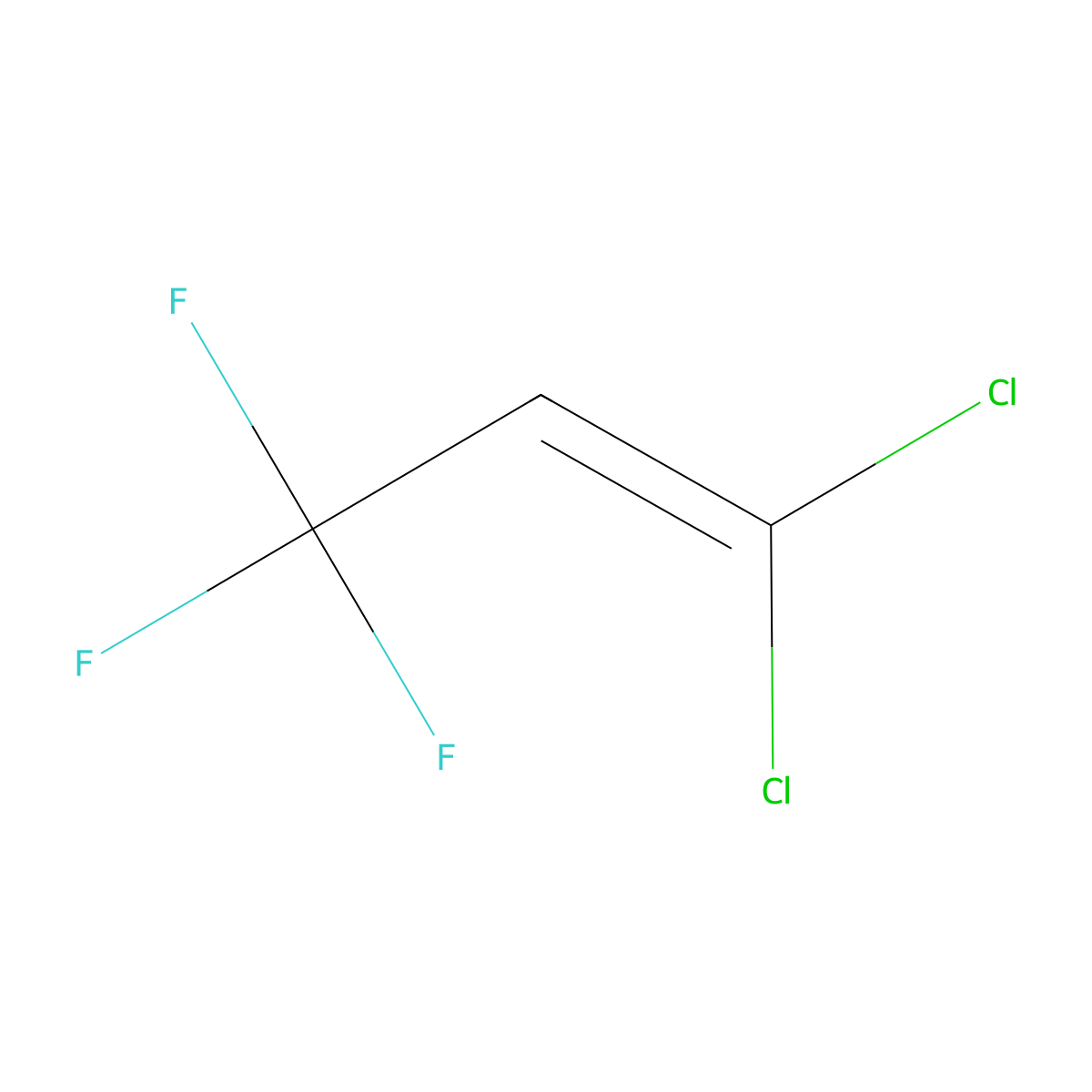 1-Propene, 1,1-dichloro-3,3,3-trifluoro- molecular structure, CAS 460-70-8