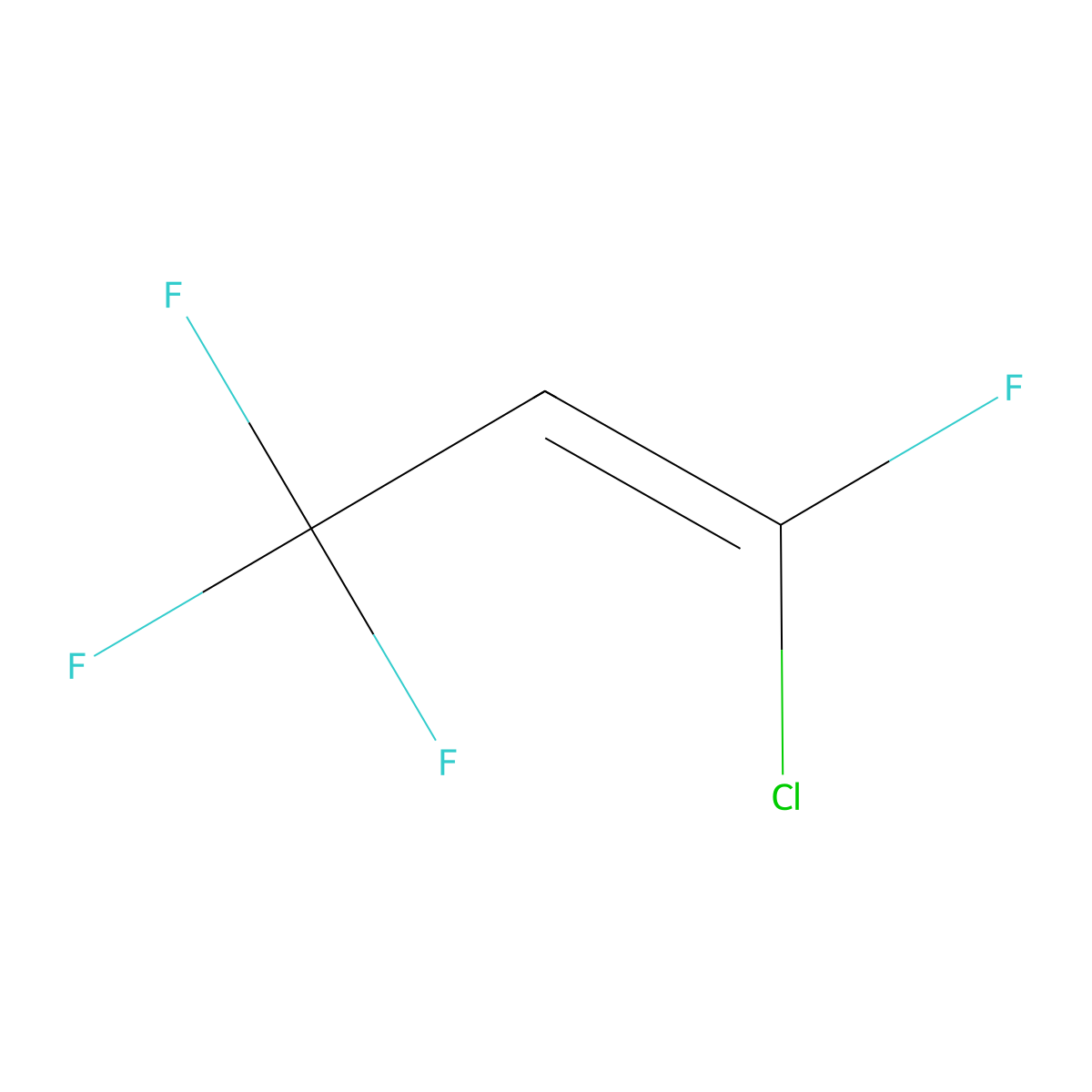 1-Chloro-1,3,3,3-tetrafluoro-1-propene molecular structure, CAS 460-71-9