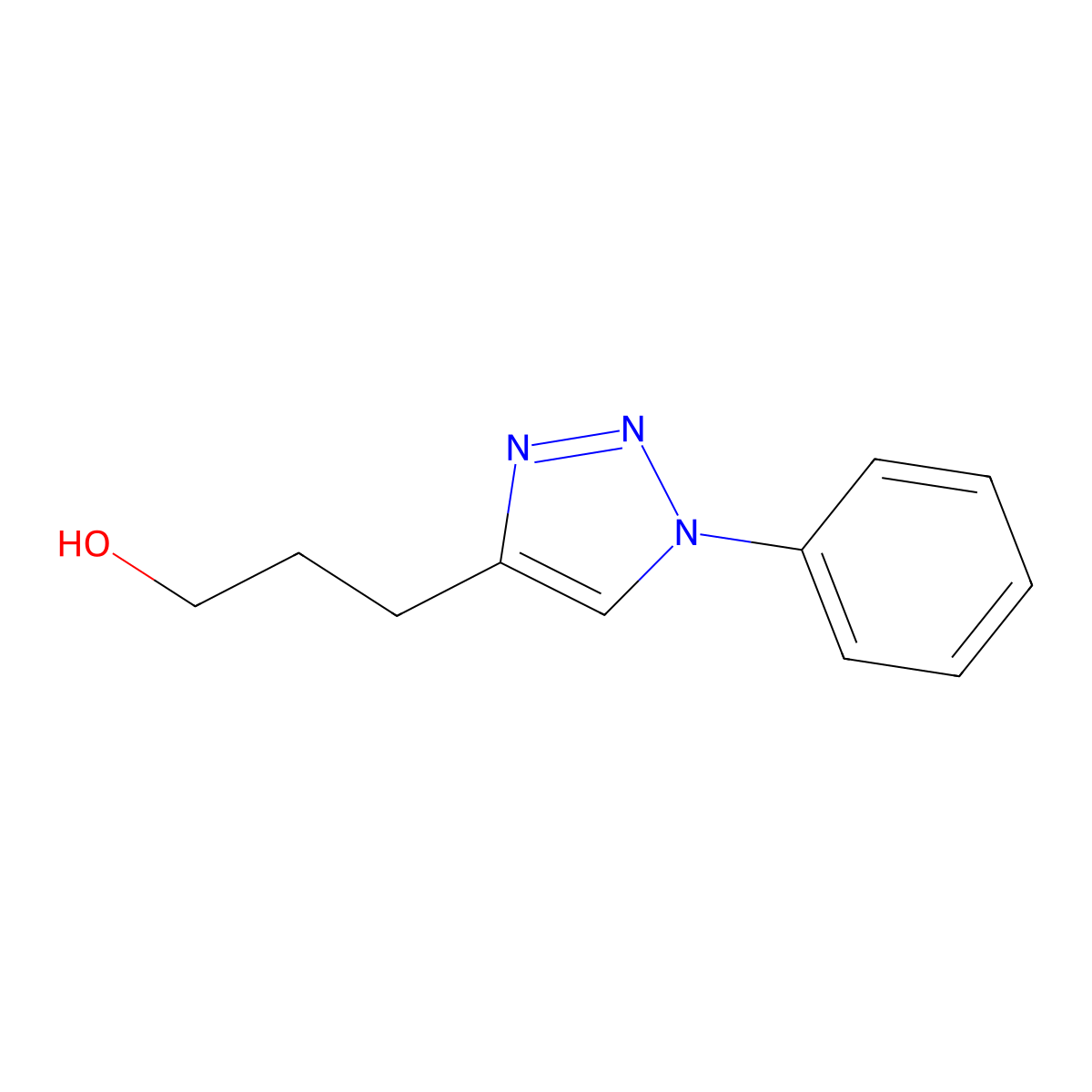 3-(1-Phenyl-1H-1,2,3-triazole-4-yl)-1-propanol molecular structure, CAS 4600-03-7
