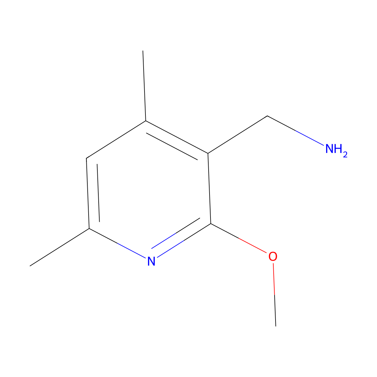 (2-Methoxy-4,6-dimethylpyridin-3-yl)methanamine molecular structure, CAS 46002-83-9