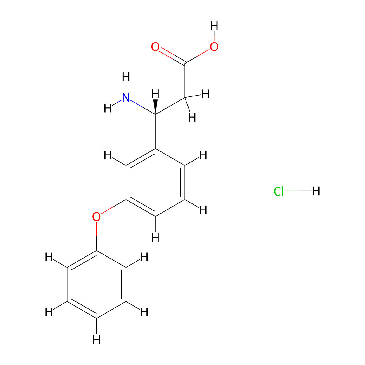 (R)-3-Amino-3-(3-phenoxyphenyl)propanoic acid hydrochloride molecular structure, CAS 460039-59-2