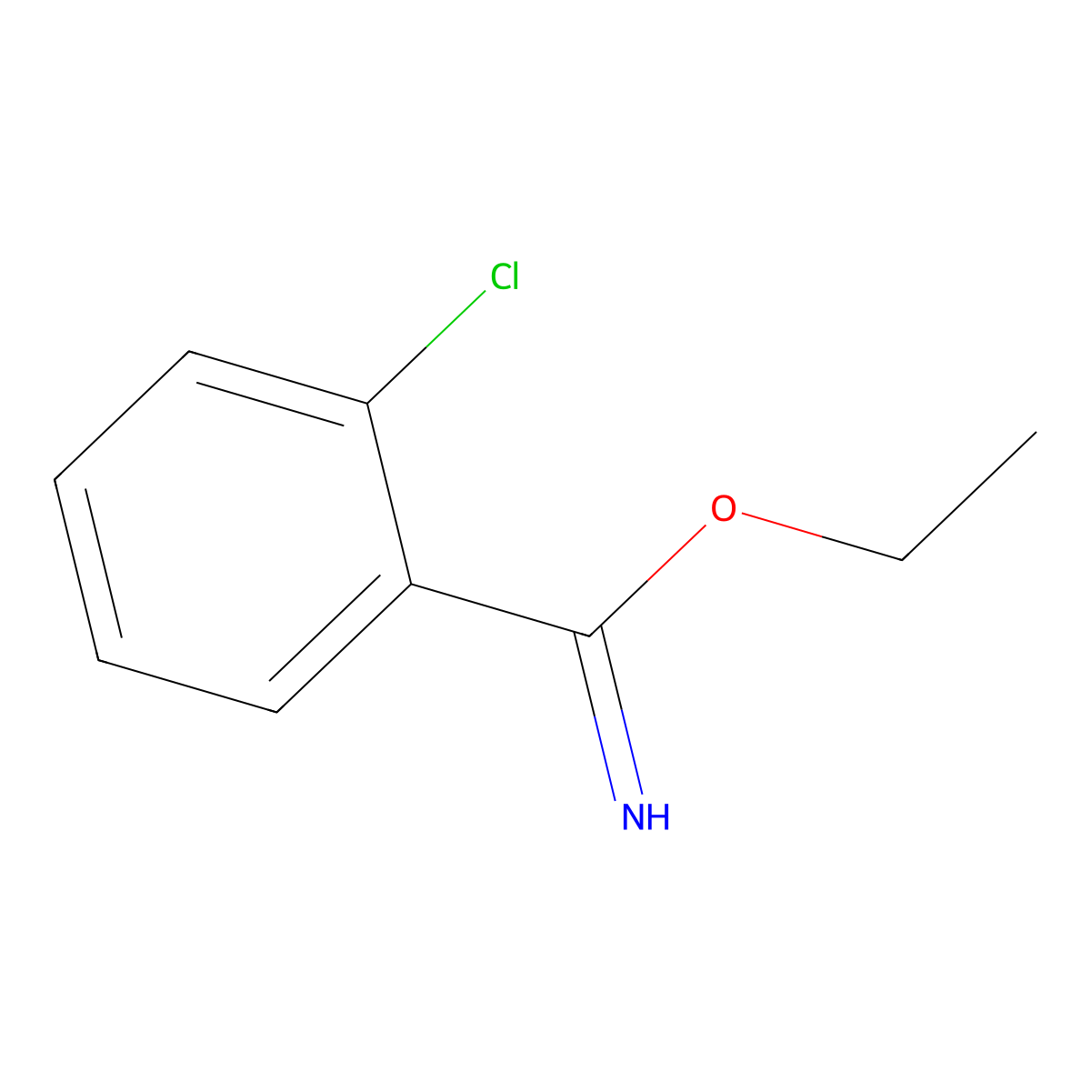 Ethyl 2-chlorobenzimidate molecular structure, CAS 46004-52-8