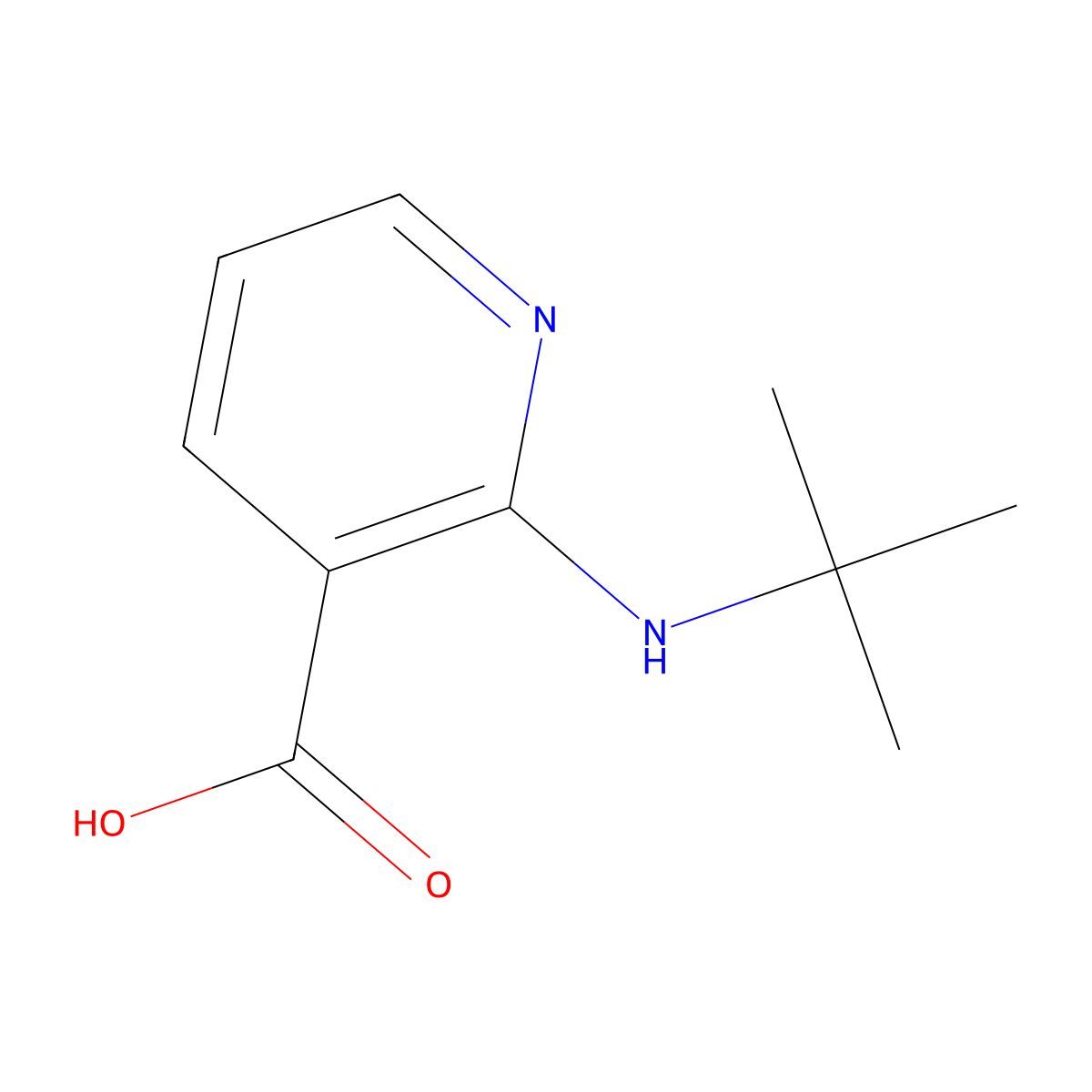 2-(Tert-butylamino)nicotinic acid molecular structure, CAS 460044-25-1