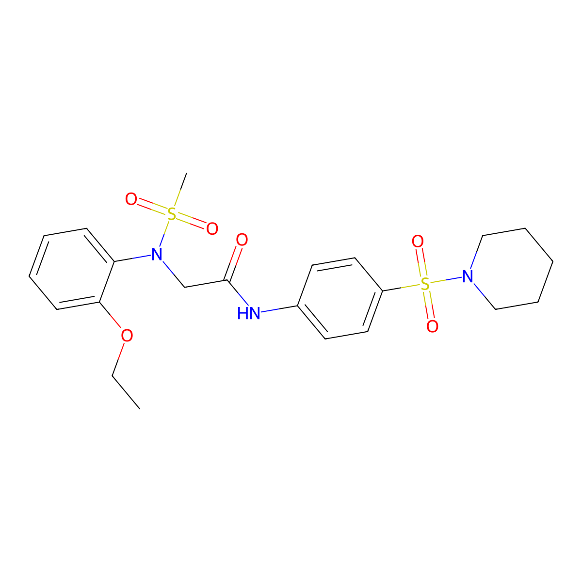 2-(2-ethoxy-N-methylsulfonylanilino)-N-(4-piperidin-1-ylsulfonylphenyl)acetamide molecular structure, CAS 460044-63-7