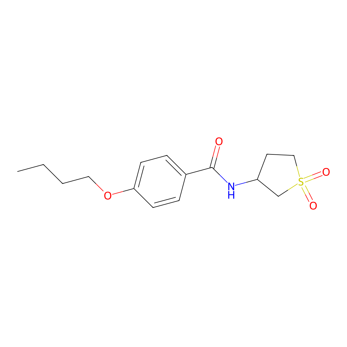 4-butoxy-N-(1,1-dioxidotetrahydrothiophen-3-yl)benzamide molecular structure, CAS 460044-78-4