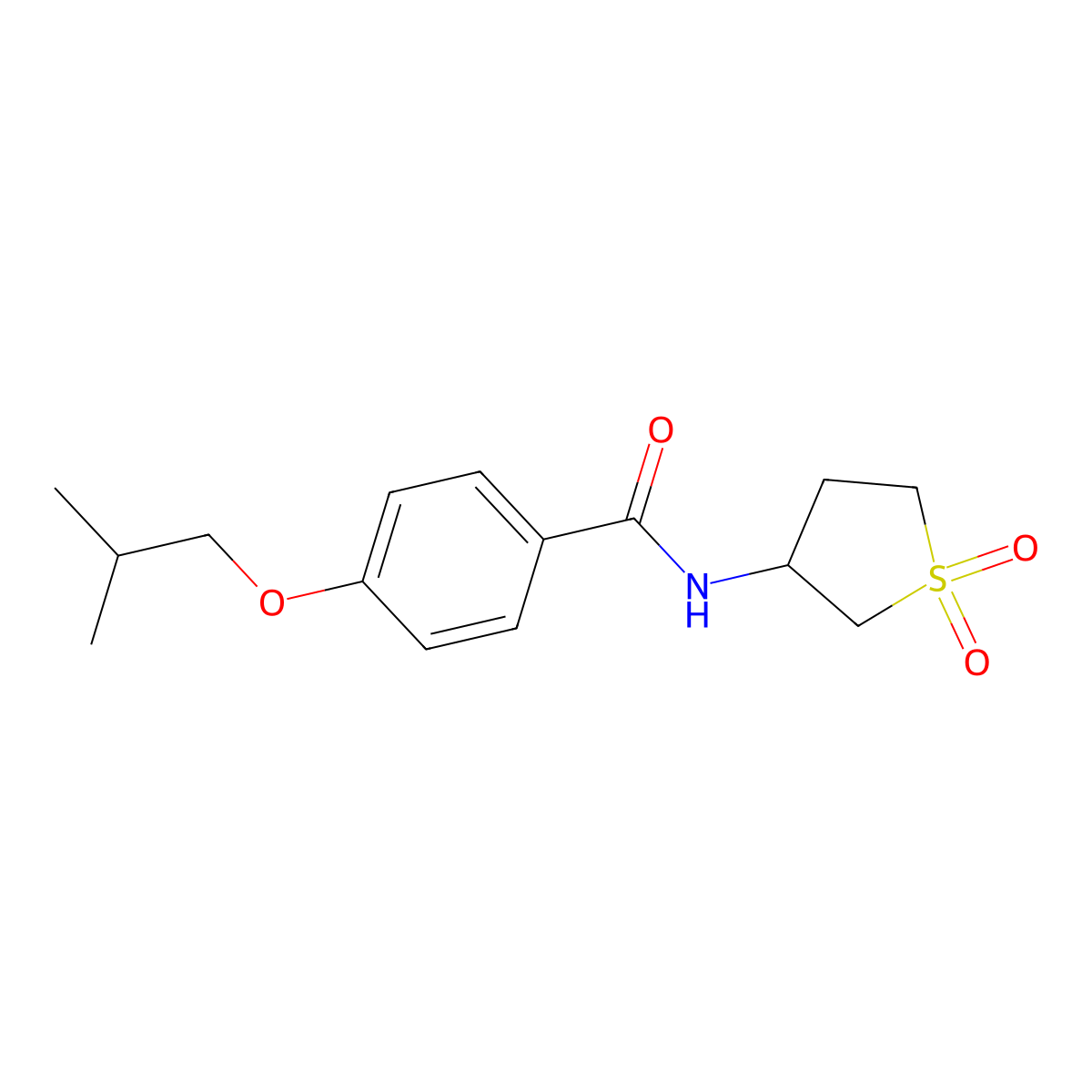 N-(1,1-dioxidotetrahydrothiophen-3-yl)-4-(2-methylpropoxy)benzamide molecular structure, CAS 460044-79-5