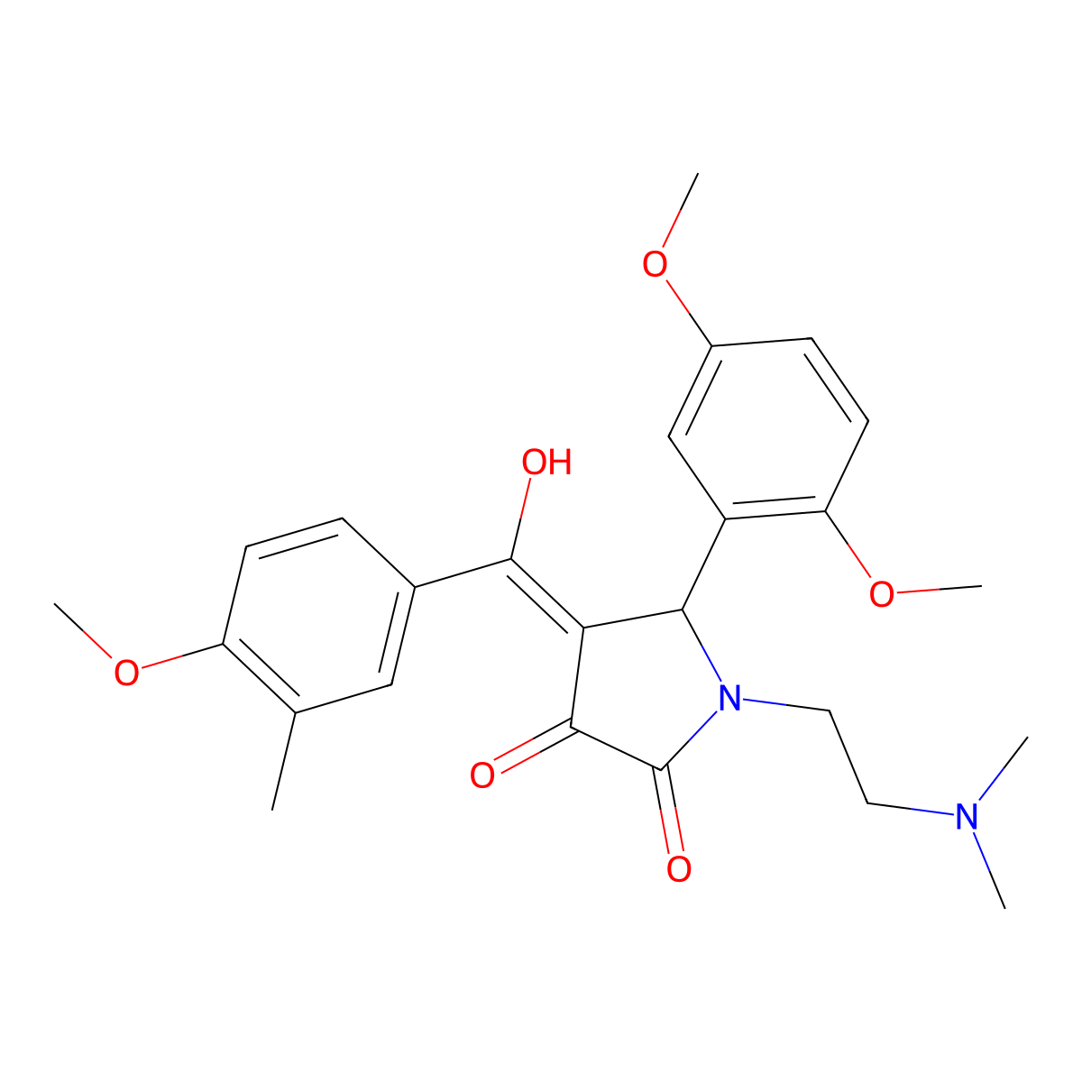 5-(2,5-dimethoxyphenyl)-1-[2-(dimethylamino)ethyl]-3-hydroxy-4-(4-methoxy-3-methylbenzoyl)-2,5-dihydro-1H-pyrrol-2-one molecular structure, CAS 460045-84-5