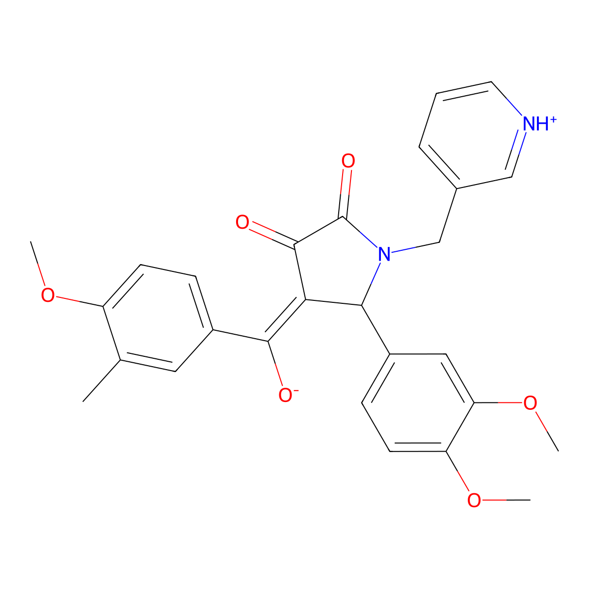 5-(3,4-dimethoxyphenyl)-3-hydroxy-4-(4-methoxy-3-methylbenzoyl)-1-[(pyridin-3-yl)methyl]-2,5-dihydro-1H-pyrrol-2-one molecular structure, CAS 460046-31-5