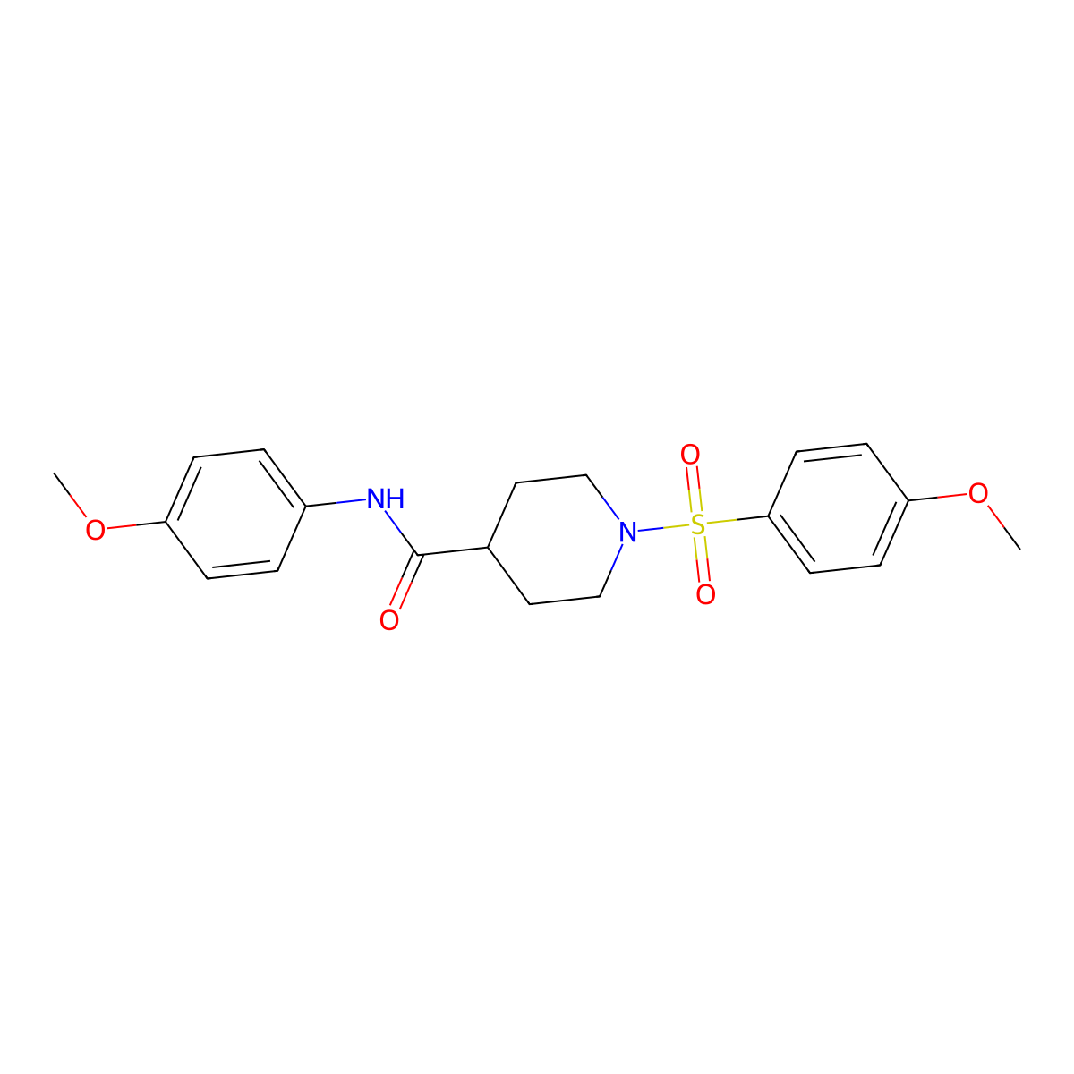N-(4-methoxyphenyl)-1-(4-methoxyphenyl)sulfonylpiperidine-4-carboxamide molecular structure, CAS 460046-50-8