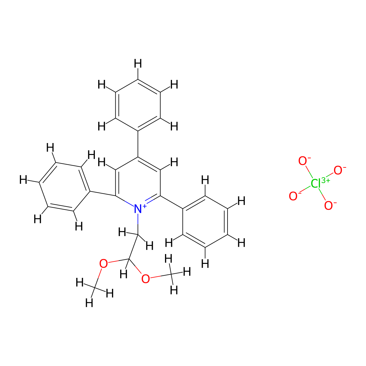 1-(2,2-Dimethoxyethyl)-2,4,6-triphenylpyridin-1-ium perchlorate molecular structure, CAS 460047-07-8