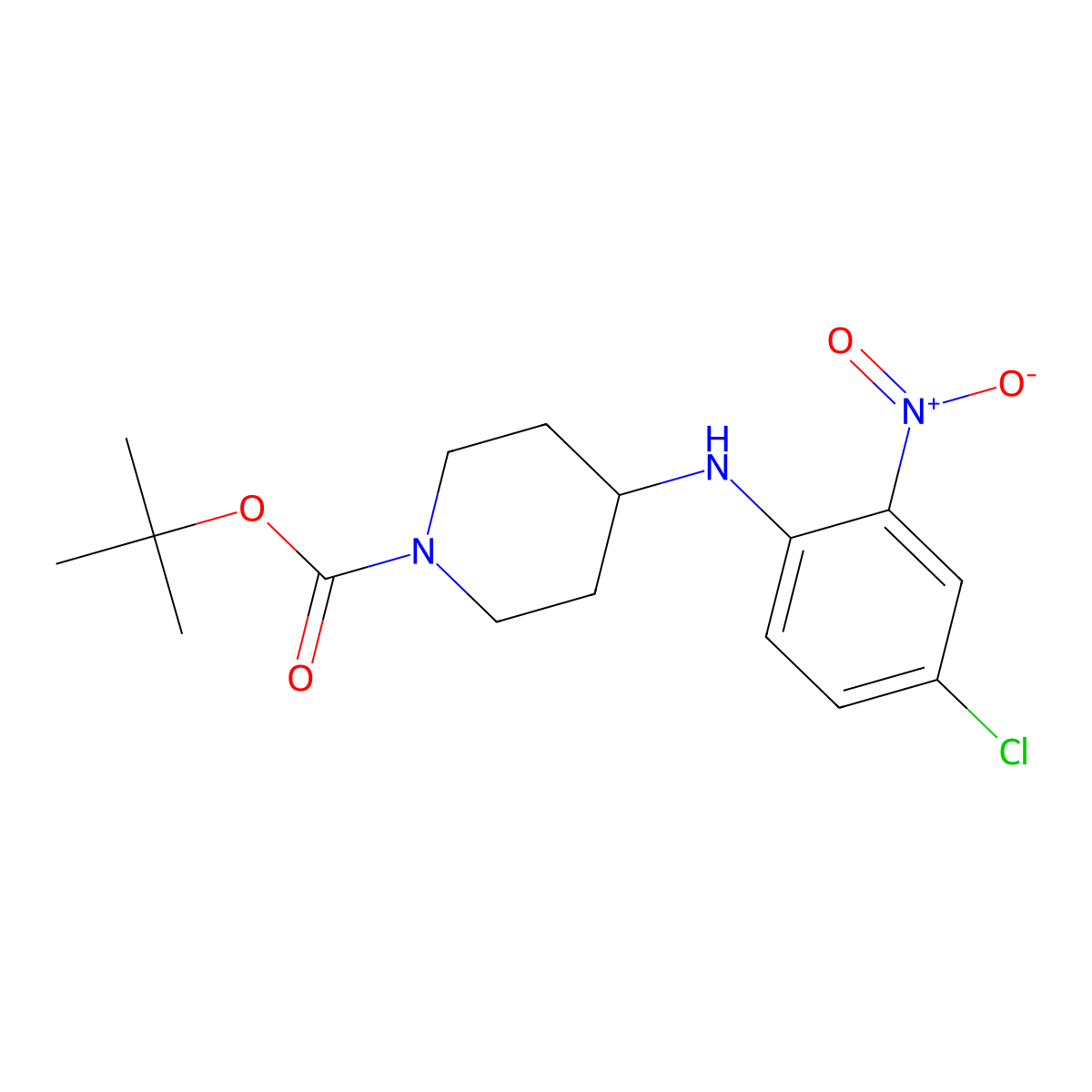 tert-Butyl 4-(4-chloro-2-nitrophenylamino)piperidine-1-carboxylate molecular structure, CAS 460047-89-6