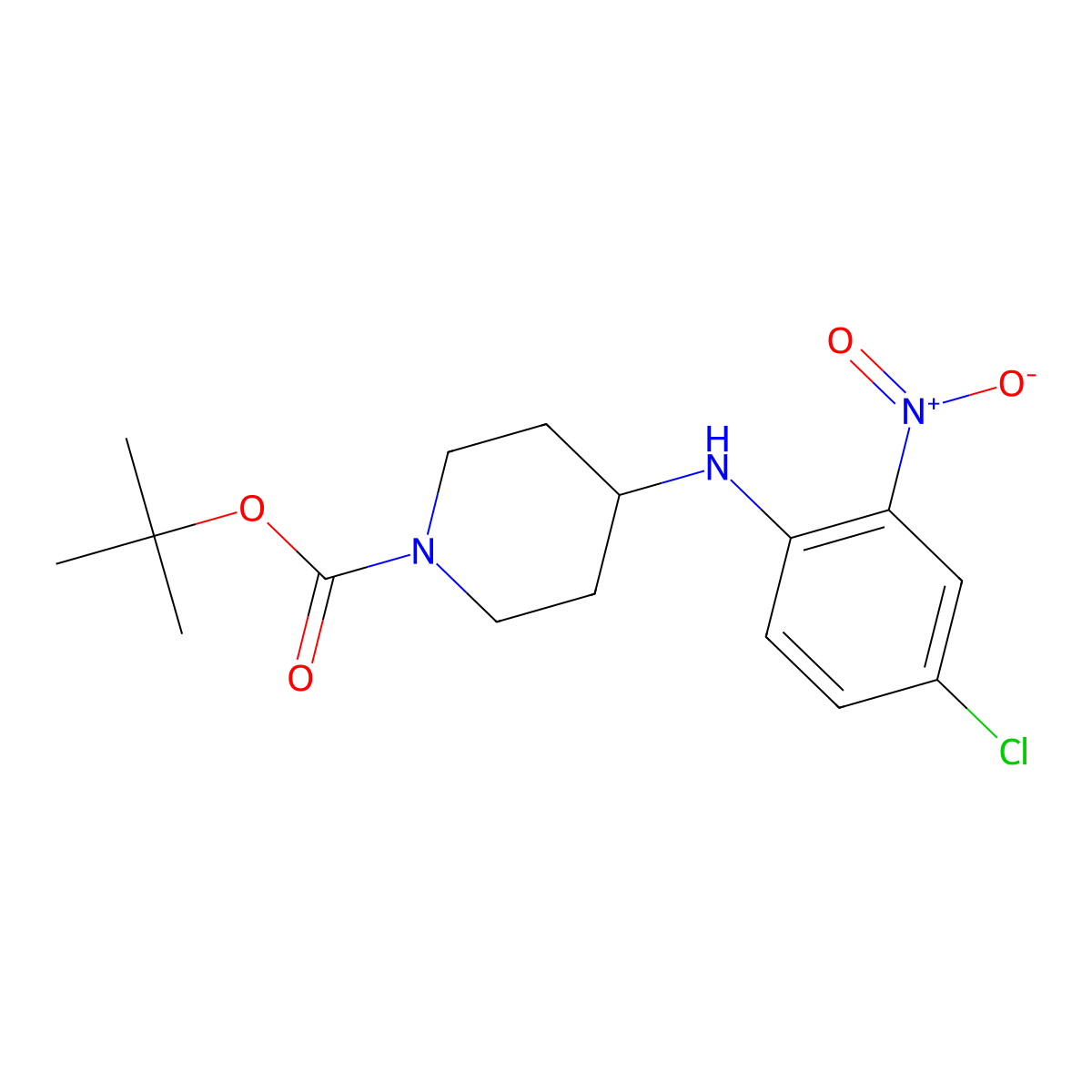tert-Butyl 4-(4-chloro-2-nitrophenylamino)piperidine-1-carboxylate molecular structure, CAS 460047-89-6