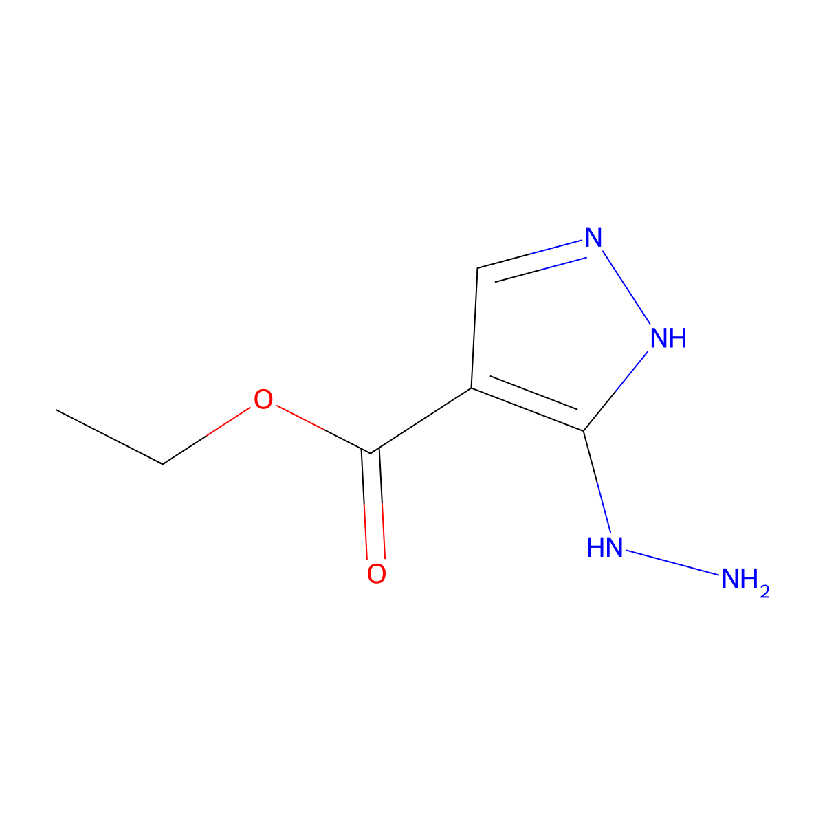 3-hydrazino-1H-pyrazole-4-carboxylic acid ethyl ester molecular structure, CAS 46005-89-4