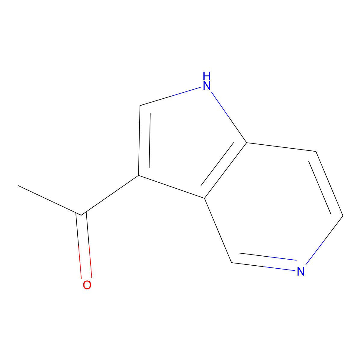 1-(1H-pyrrolo[3,2-c]pyridin-3-yl)ethanone molecular structure, CAS 460053-60-5