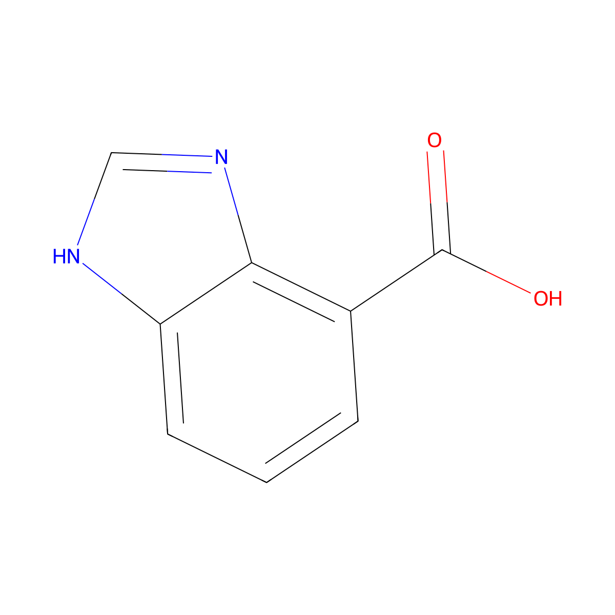 1H-benzimidazole-4-carboxylic acid molecular structure, CAS 46006-36-4
