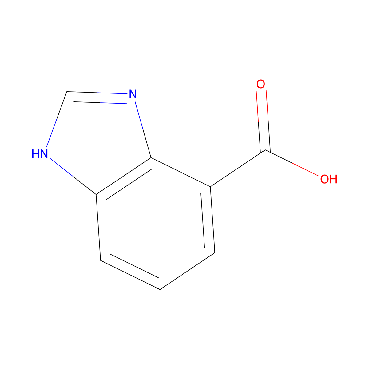1H-benzimidazole-4-carboxylic acid molecular structure, CAS 46006-36-4