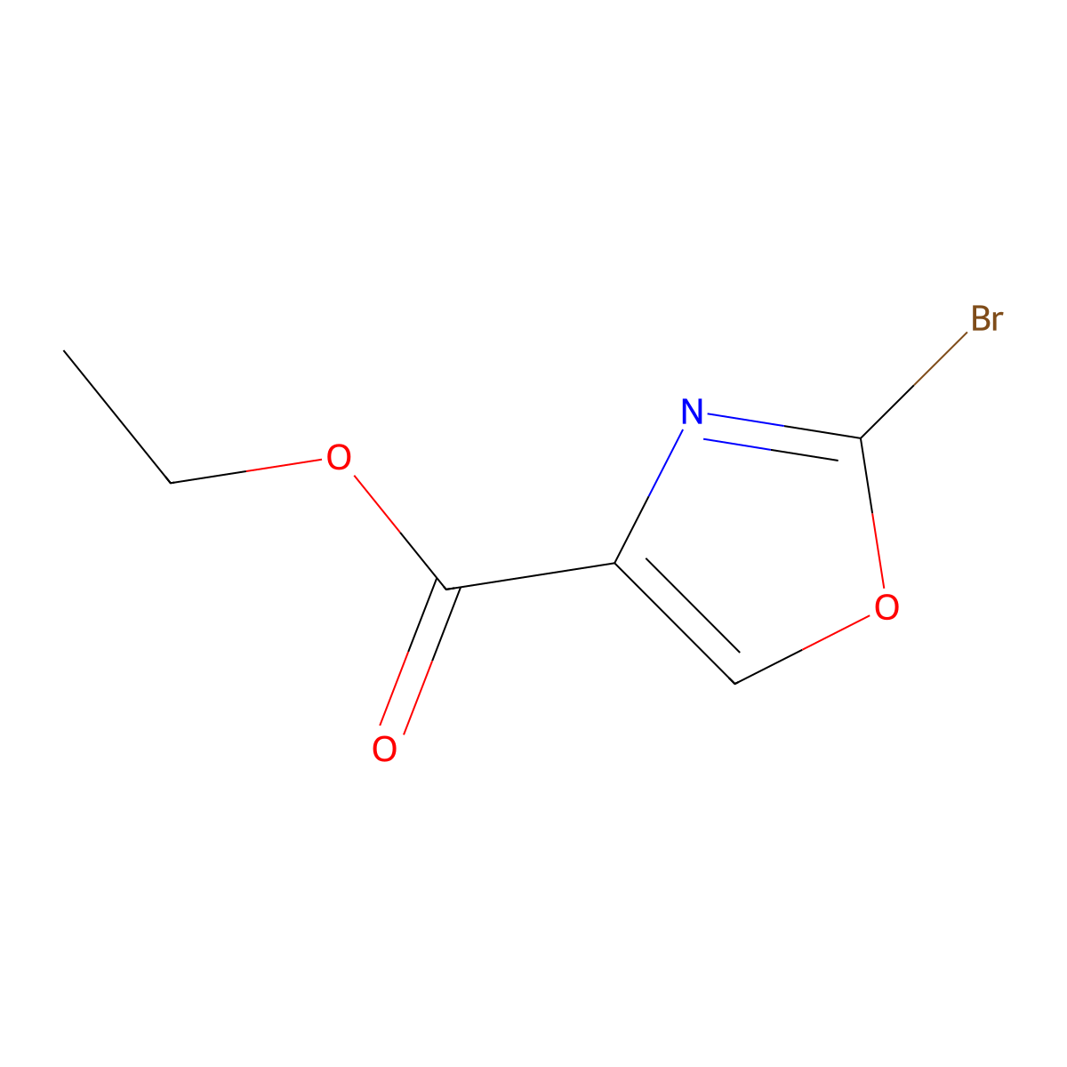 Ethyl 2-bromo-1,3-oxazole-4-carboxylate molecular structure, CAS 460081-20-3