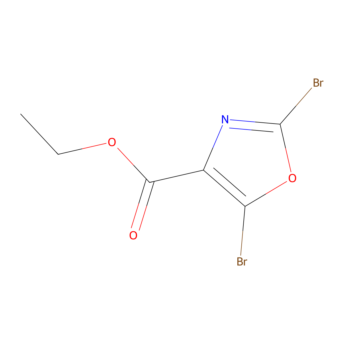 Ethyl 2,5-dibromo-1,3-oxazole-4-carboxylate molecular structure, CAS 460081-22-5