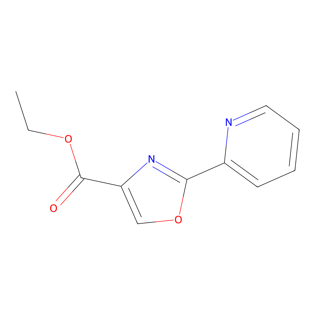 Ethyl 2-(pyridin-2-yl)-1,3-oxazole-4-carboxylate molecular structure, CAS 460081-26-9