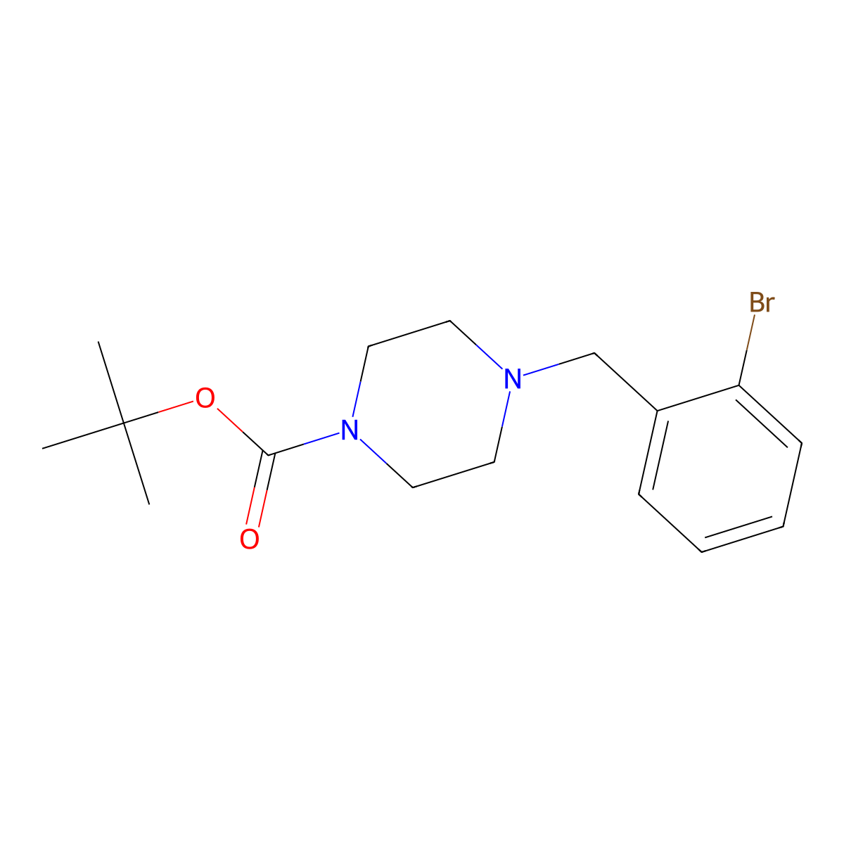 Tert-butyl 4-(2-bromobenzyl)piperazine-1-carboxylate molecular structure, CAS 460094-85-3
