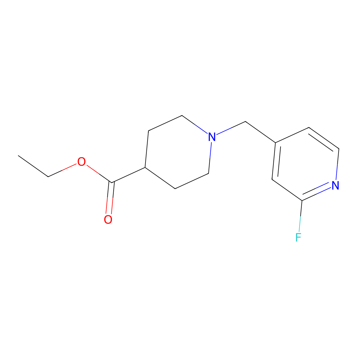 Ethyl 1-[(2-fluoropyridin-4-yl)methyl]piperidine-4-carboxylate molecular structure, CAS 460094-86-4
