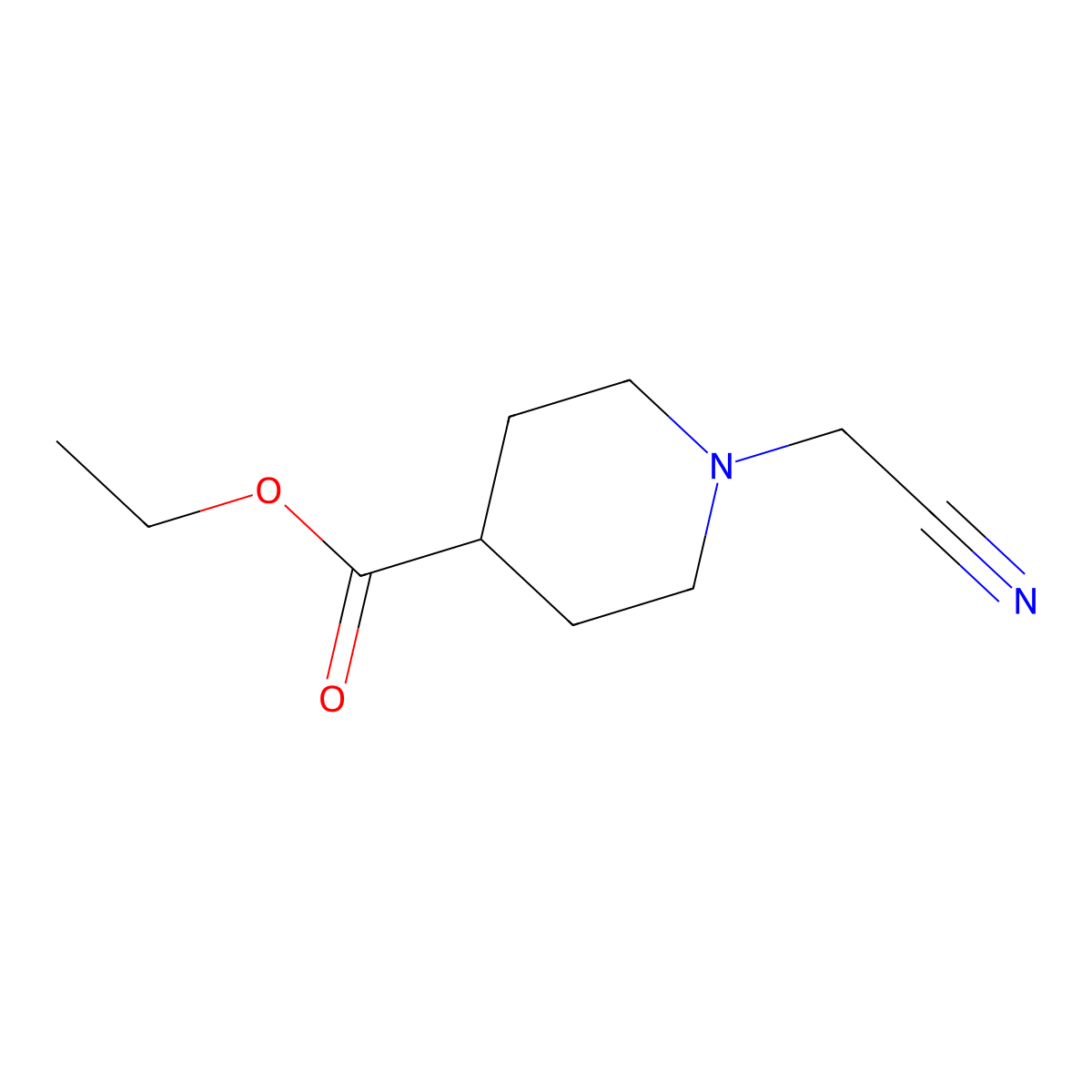 Ethyl 1-(cyanomethyl)piperidine-4-carboxylate molecular structure, CAS 460094-92-2