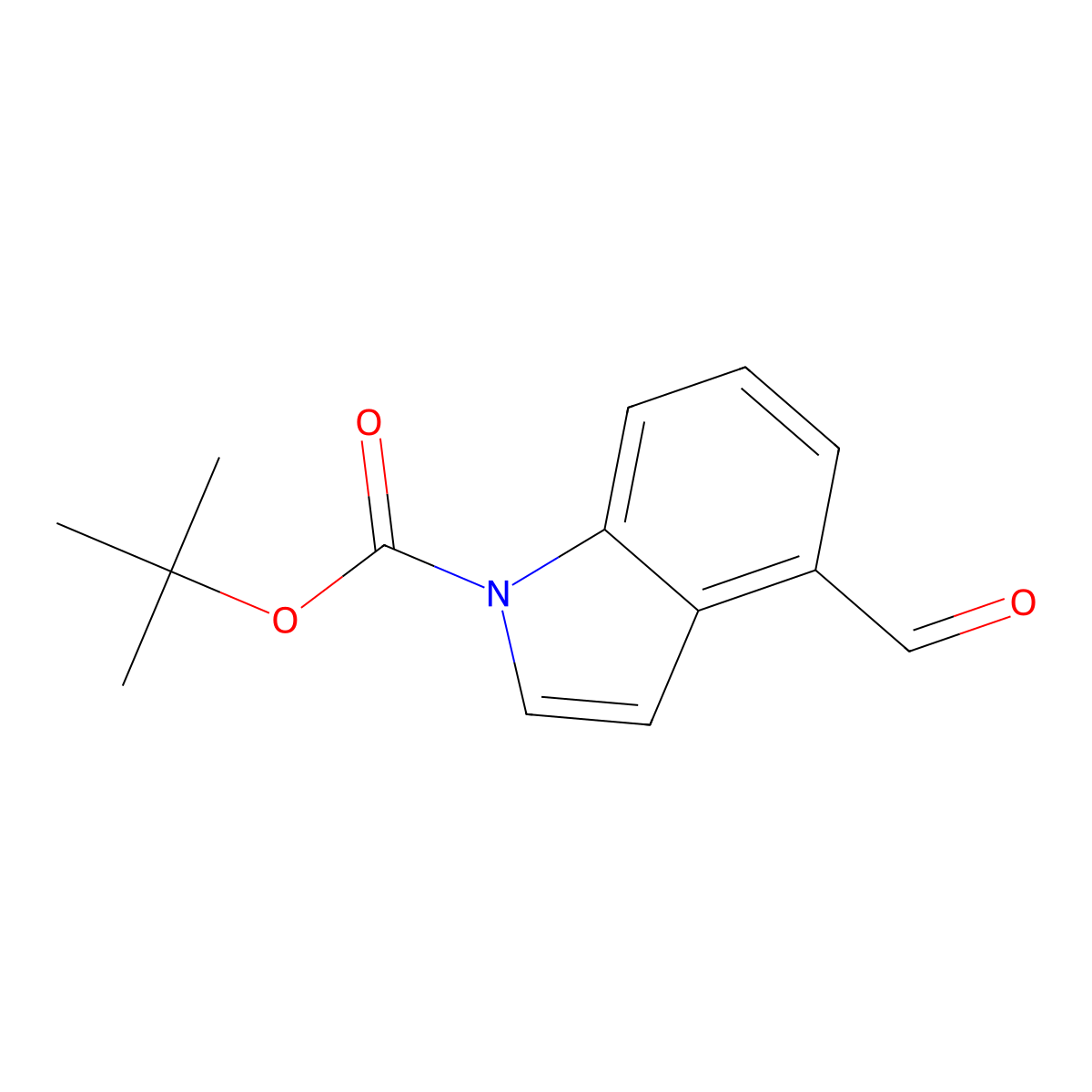 Tert-butyl 4-formyl-1H-indole-1-carboxylate molecular structure, CAS 460096-34-8
