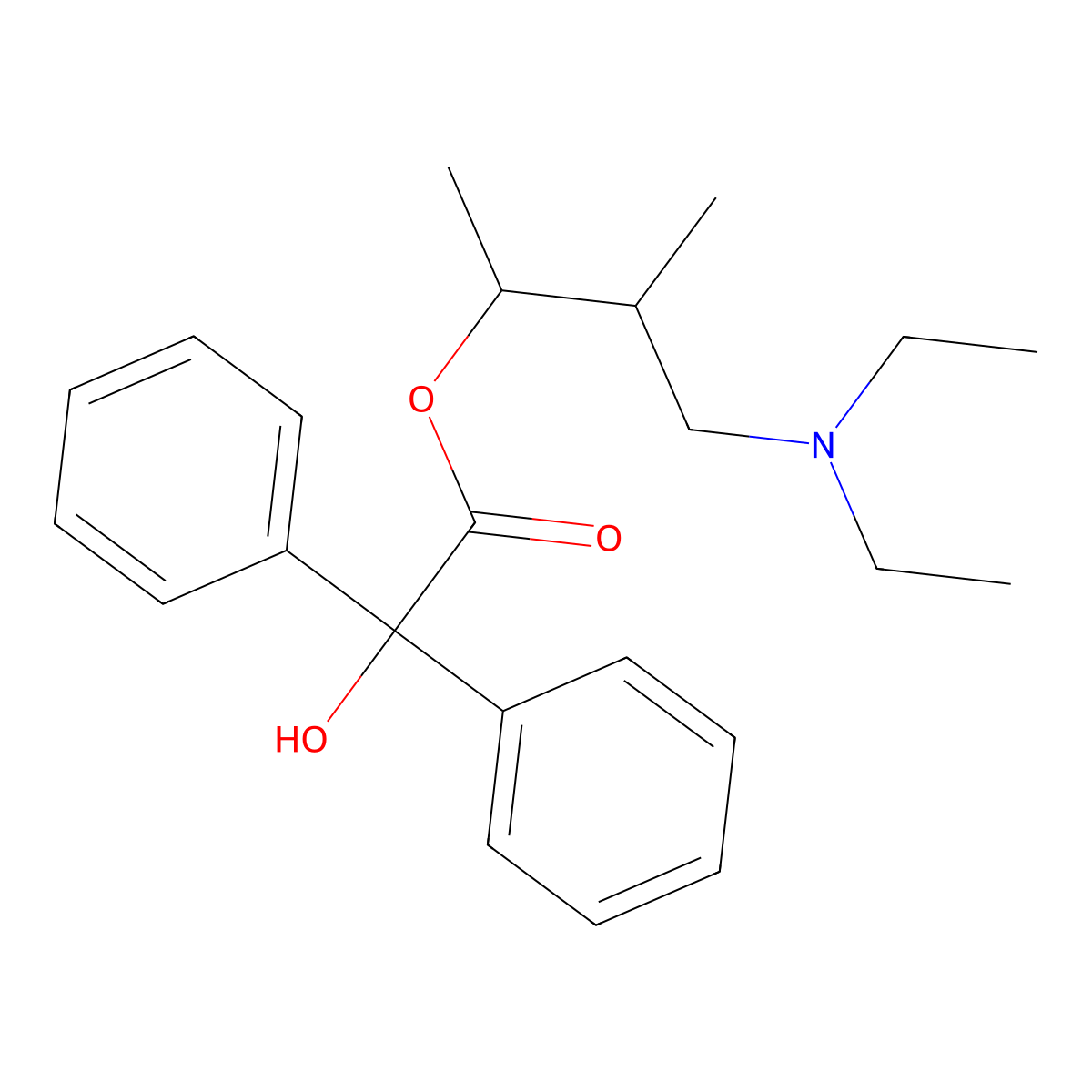 4-(Diethylamino)-3-methylbutan-2-yl hydroxy(diphenyl)acetate molecular structure, CAS 4601-13-2