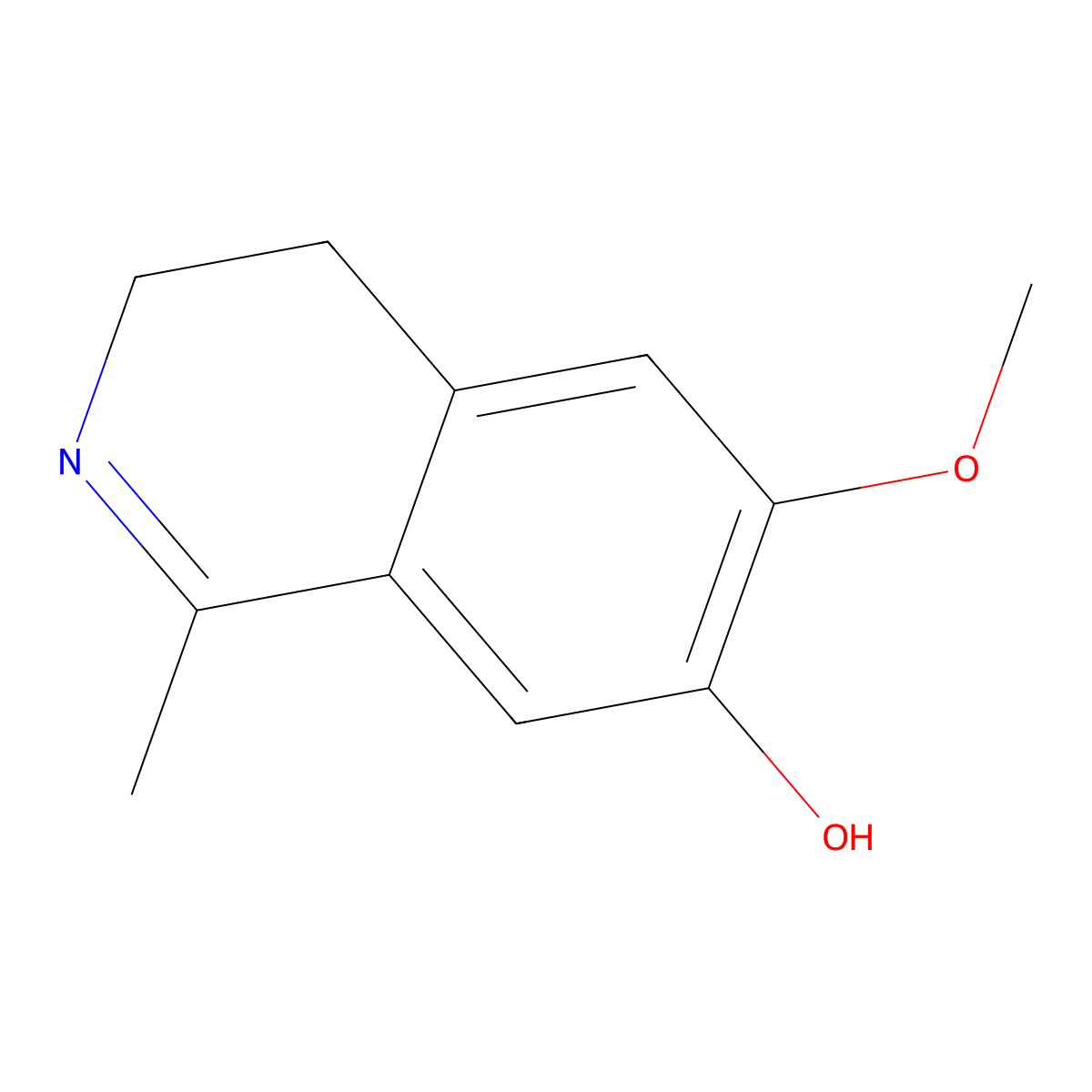 6-Methoxy-1-methyl-3,4-dihydroisoquinolin-7-ol molecular structure, CAS 4602-70-4