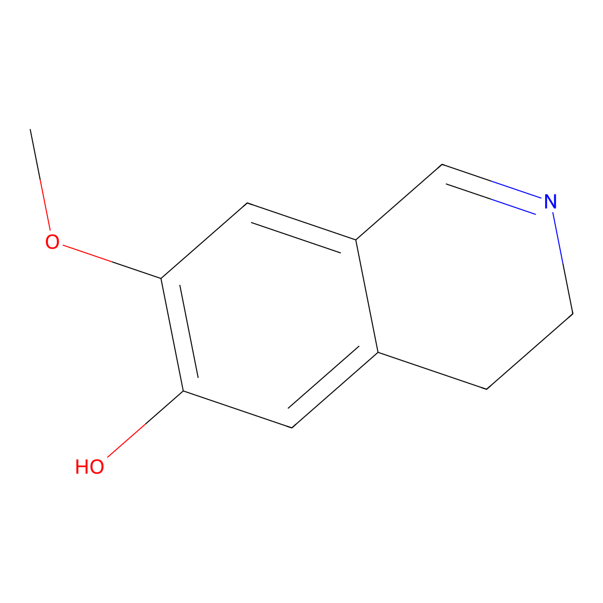 7-Methoxy-3,4-dihydroisoquinolin-6-ol molecular structure, CAS 4602-77-1