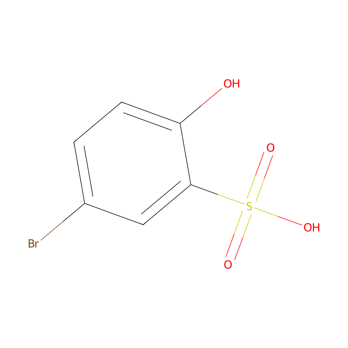 5-Bromo-2-hydroxybenzenesulfonic acid molecular structure, CAS 46020-12-6