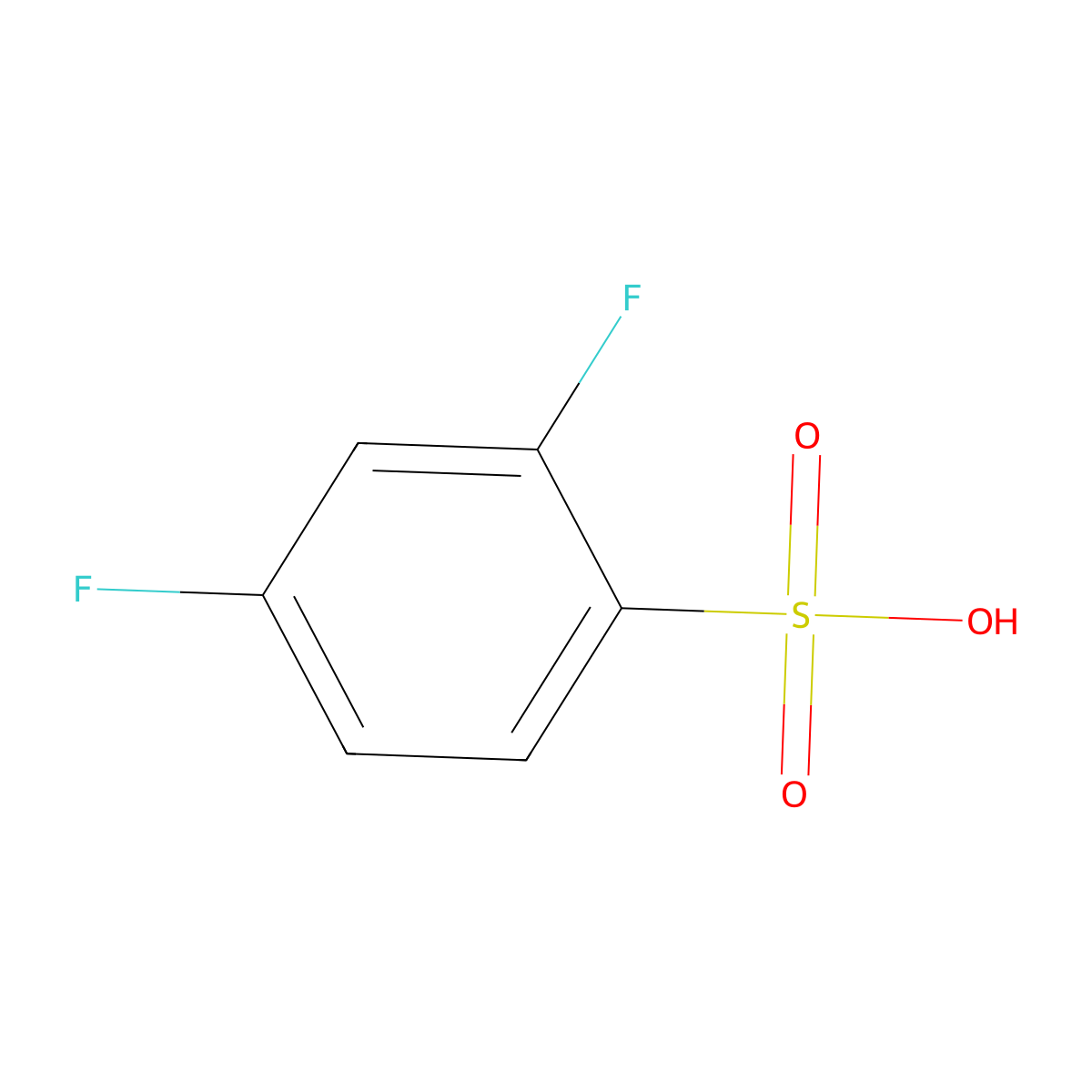 2,4-Difluoro-benzenesulfonic acid molecular structure, CAS 46020-63-7