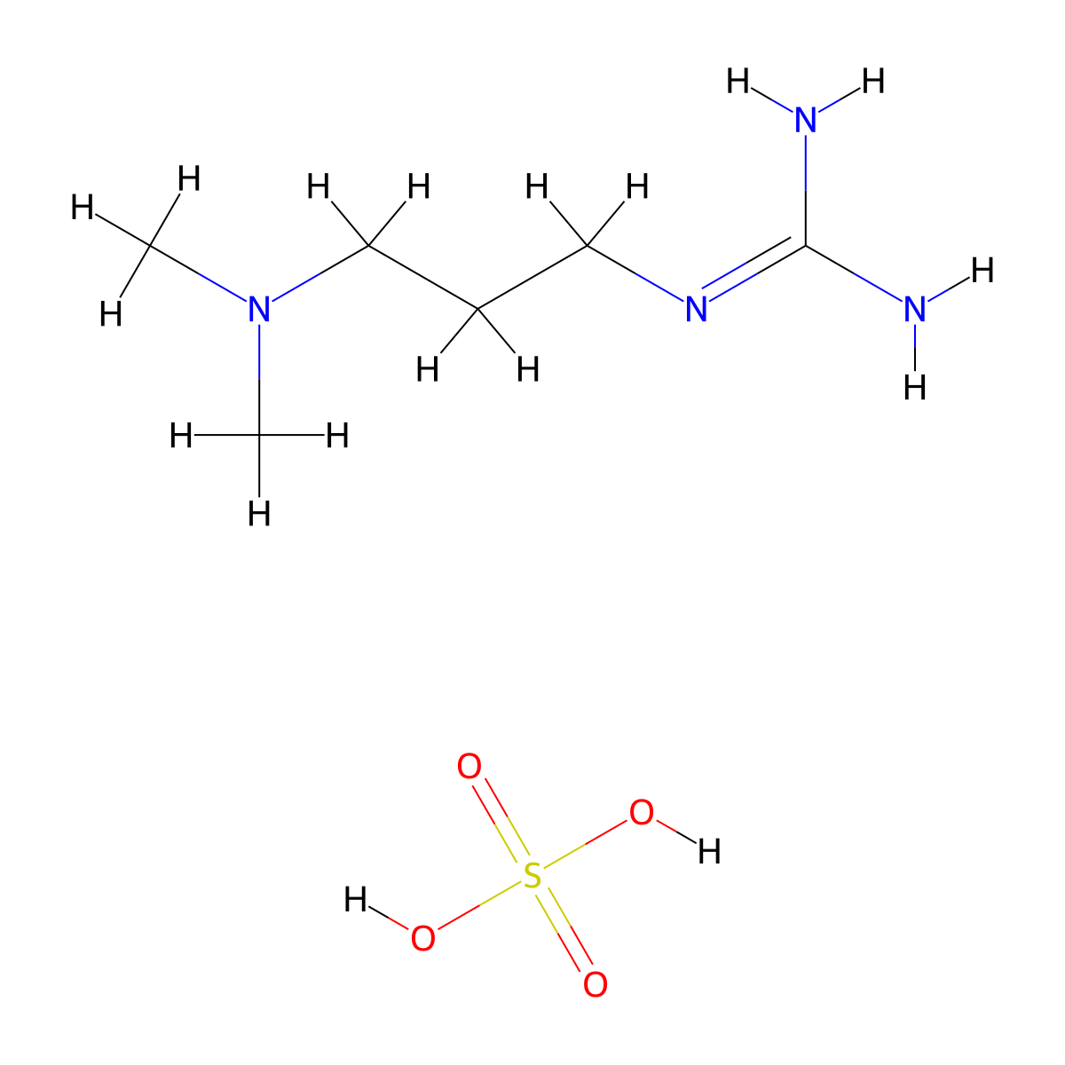 N''-[3-(Dimethylamino)propyl]guanidine; sulfuric acid molecular structure, CAS 4603-23-0