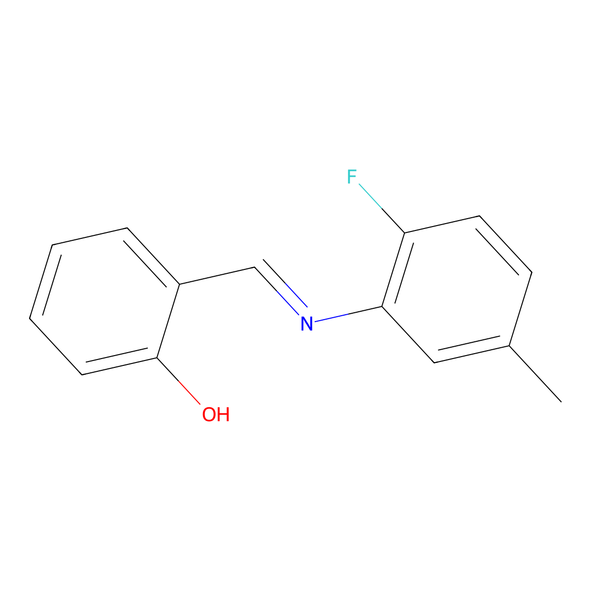 2-{(E)-[(2-fluoro-5-methylphenyl)imino]methyl}phenol molecular structure, CAS 460315-17-7
