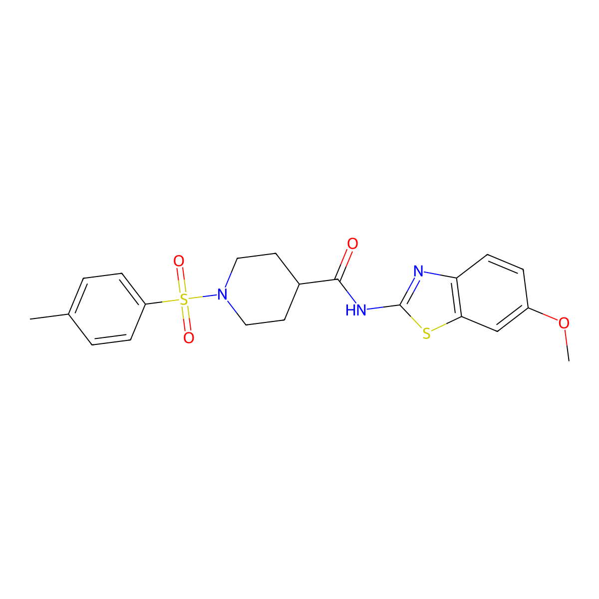 N-(6-methoxybenzo[d]thiazol-2-yl)-1-tosylpiperidine-4-carboxamide molecular structure, CAS 460334-79-6