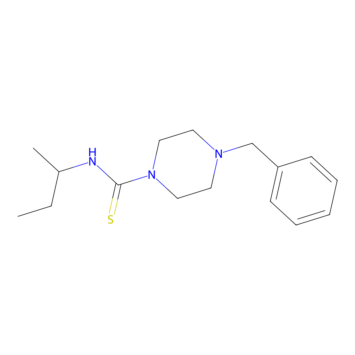 4-benzyl-N-butan-2-ylpiperazine-1-carbothioamide molecular structure, CAS 460336-41-8