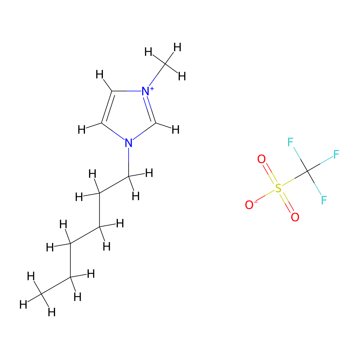 1-Hexyl-3-methylimidazolium Trifluoromethanesulfonate molecular structure, CAS 460345-16-8