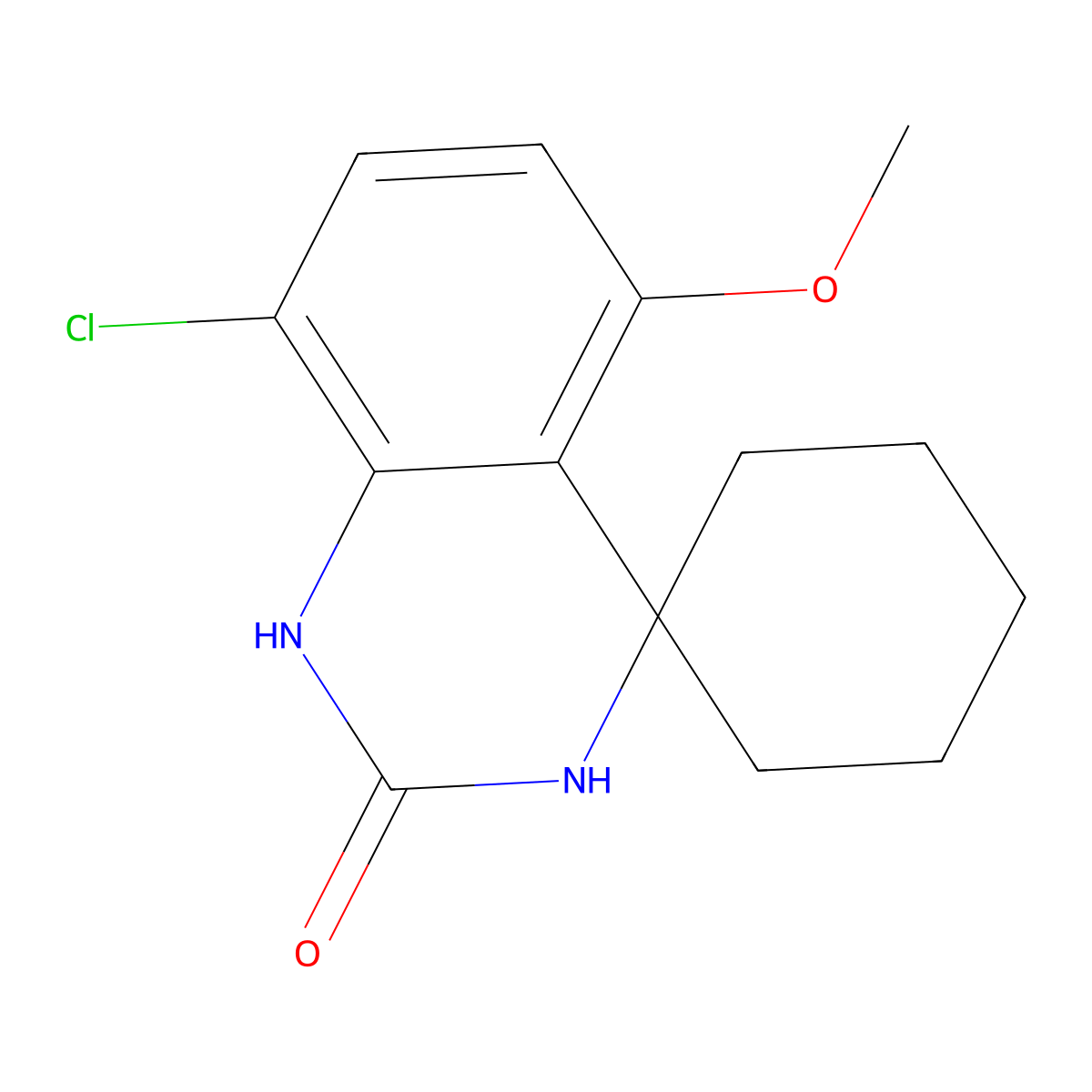 8'-Chloro-5'-methoxy-1'H-spiro[cyclohexane-1,4'-quinazolin]-2'(3'H)-one molecular structure, CAS 460346-02-5
