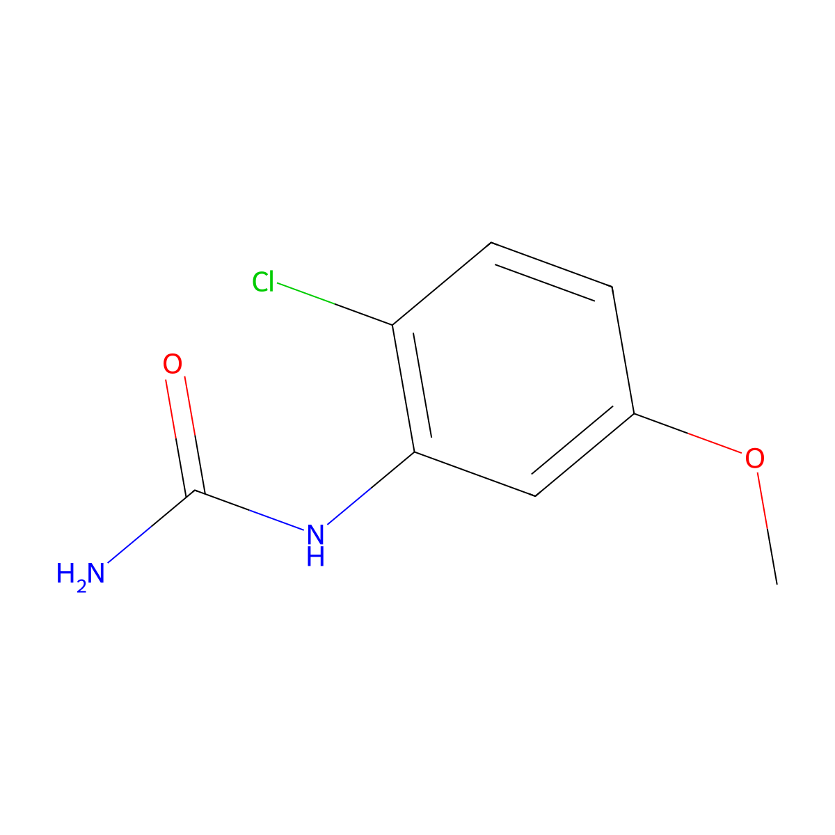 (2-Chloro-5-methoxyphenyl)urea molecular structure, CAS 460346-03-6
