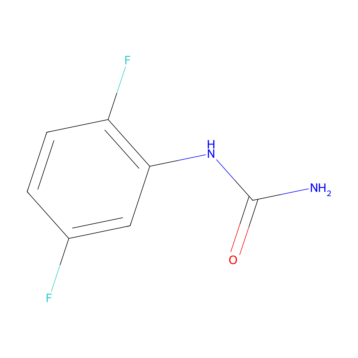 (2,5-Difluorophenyl)urea molecular structure, CAS 460346-05-8