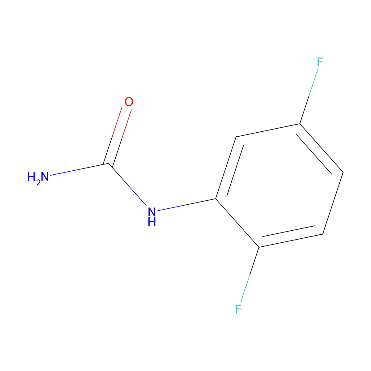 (2,5-Difluorophenyl)urea molecular structure, CAS 460346-05-8