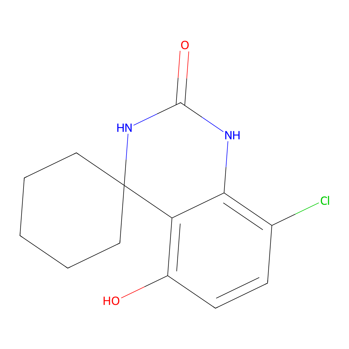 8'-chloro-5'-hydroxy-1'H-spiro[cyclohexane-1,4'-quinazolin]-2'(3'H)-one molecular structure, CAS 460346-10-5