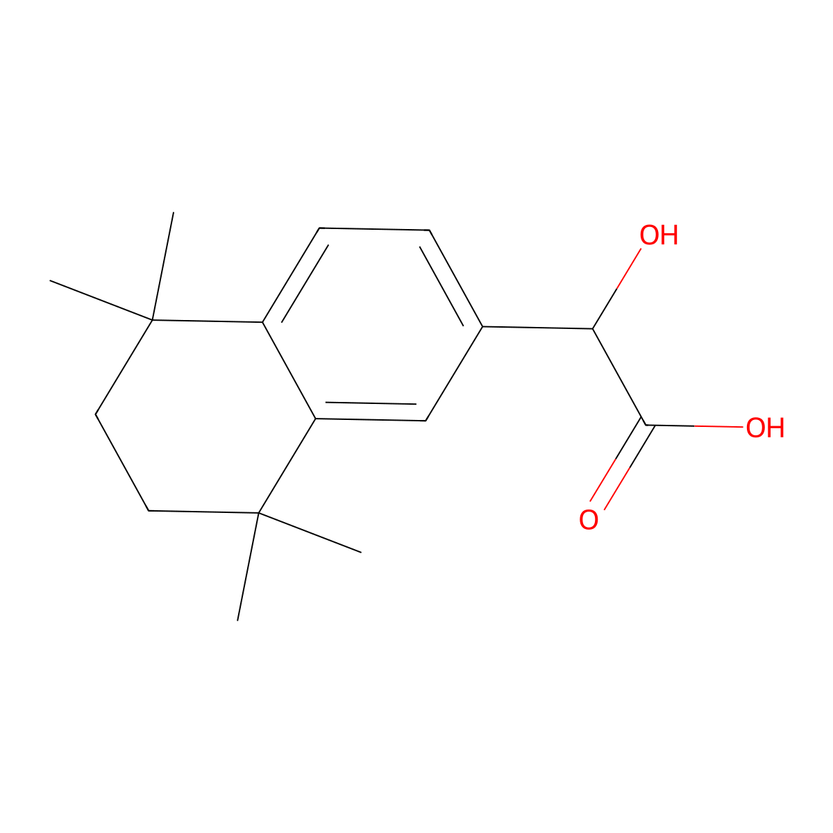 2-Hydroxy-2-(5,5,8,8-tetramethyl-5,6,7,8-tetrahydronaphthalen-2-yl)acetic acid molecular structure, CAS 460352-32-3