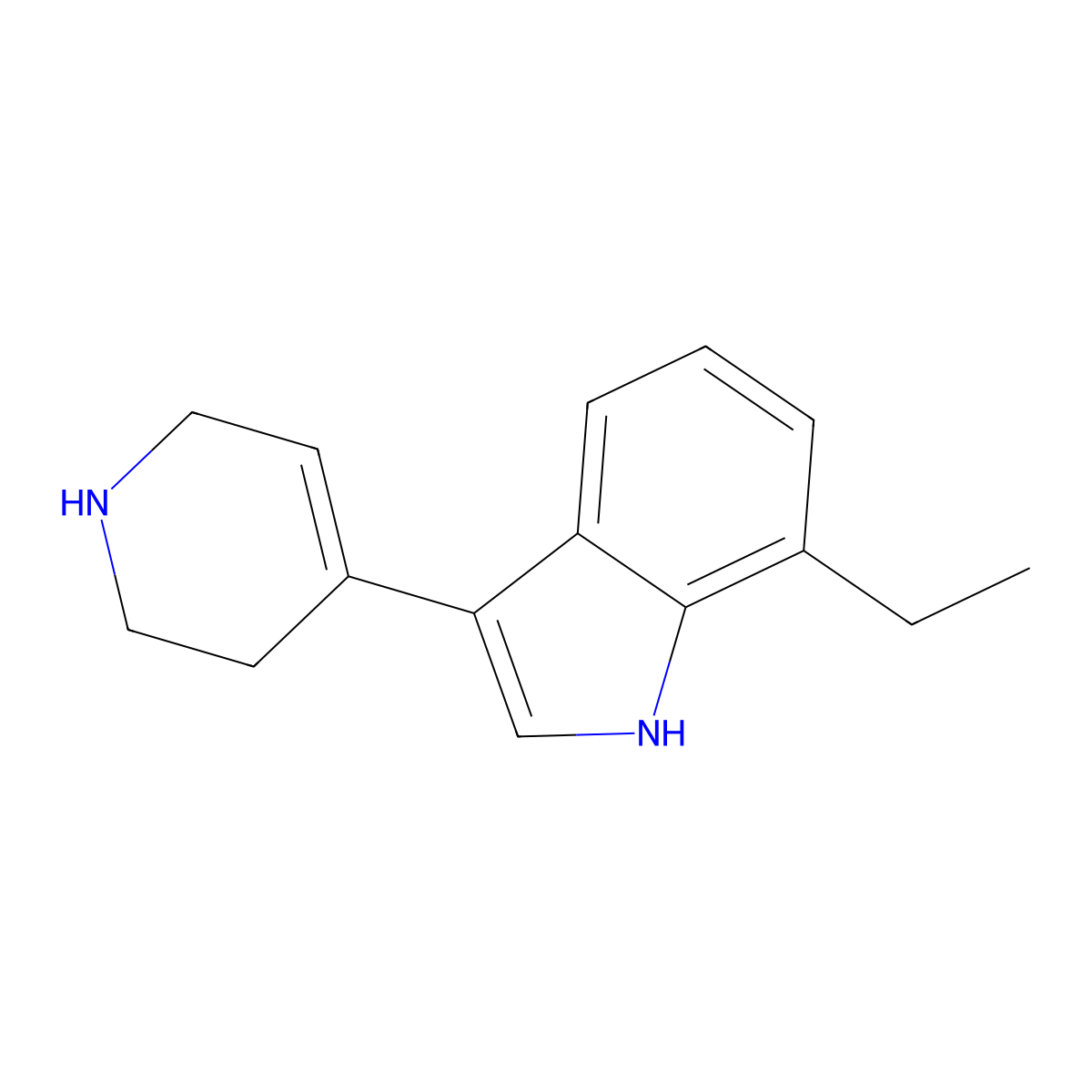 7-ethyl-3-(1,2,3,6-tetrahydropyridin-4-yl)-1H-indole molecular structure, CAS 460354-13-6