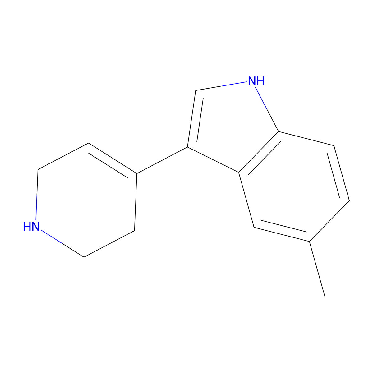 5-Methyl-3-(1,2,3,6-tetrahydropyridin-4-yl)-1H-indole molecular structure, CAS 460354-14-7