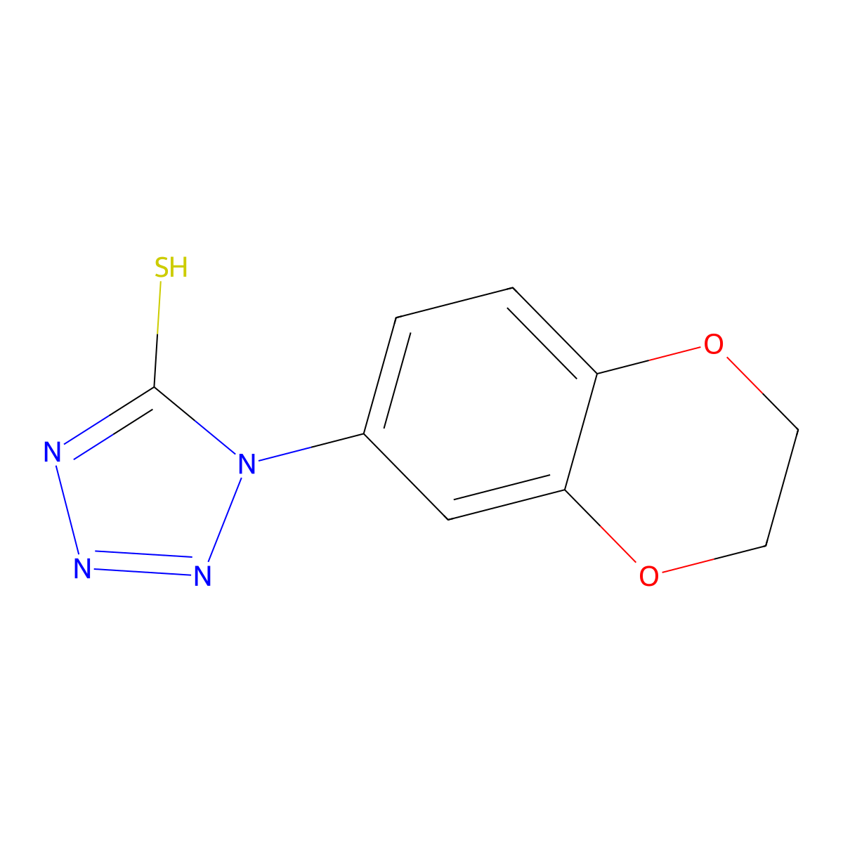 1-(2,3-dihydro-1,4-benzodioxin-6-yl)-1H-tetrazole-5-thiol molecular structure, CAS 460362-91-8