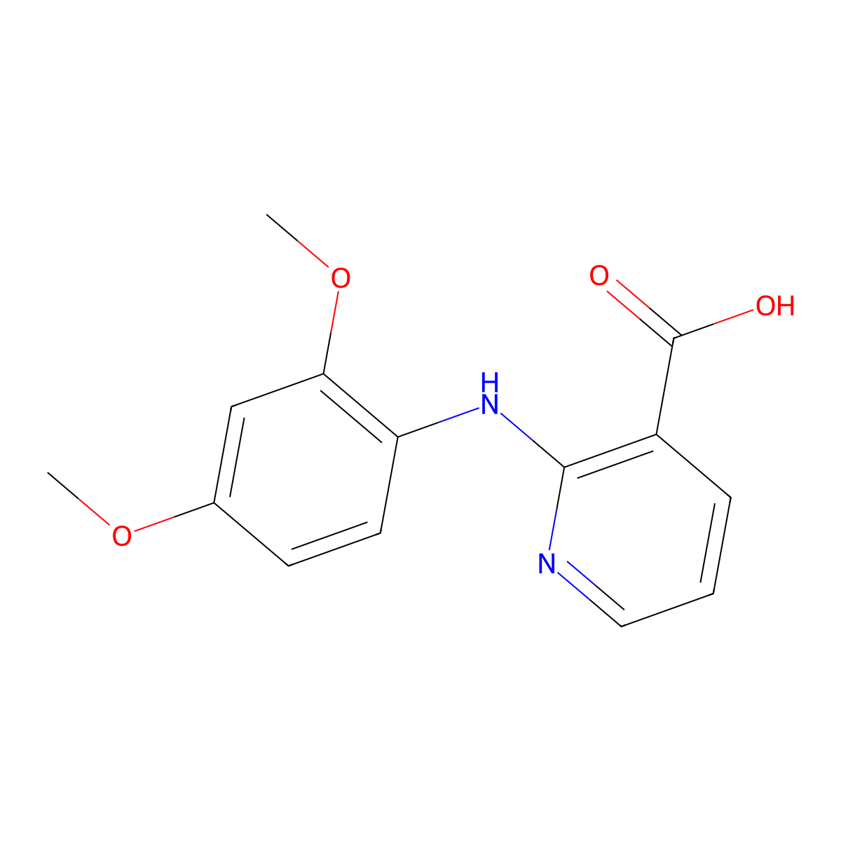 2-[(2,4-Dimethoxyphenyl)amino]nicotinic acid molecular structure, CAS 460363-29-5