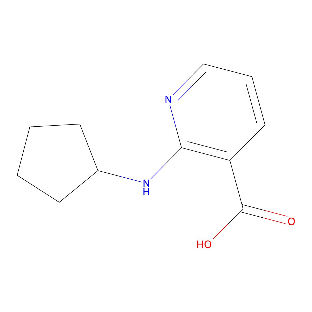 2-(Cyclopentylamino)nicotinic acid molecular structure, CAS 460363-30-8