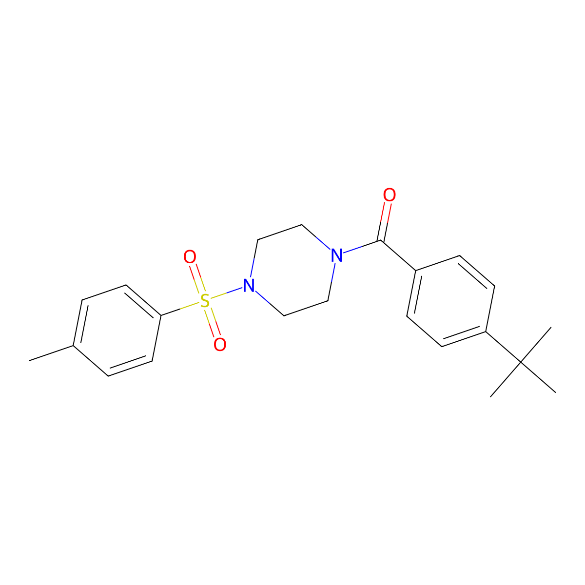 (4-Tert-butylphenyl)(4-tosylpiperazin-1-yl)methanone molecular structure, CAS 460363-43-3