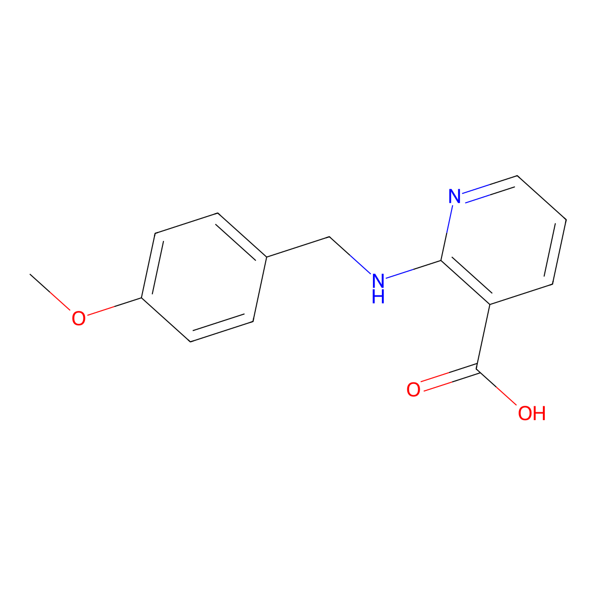 2-((4-Methoxybenzyl)amino)nicotinic acid molecular structure, CAS 460363-73-9